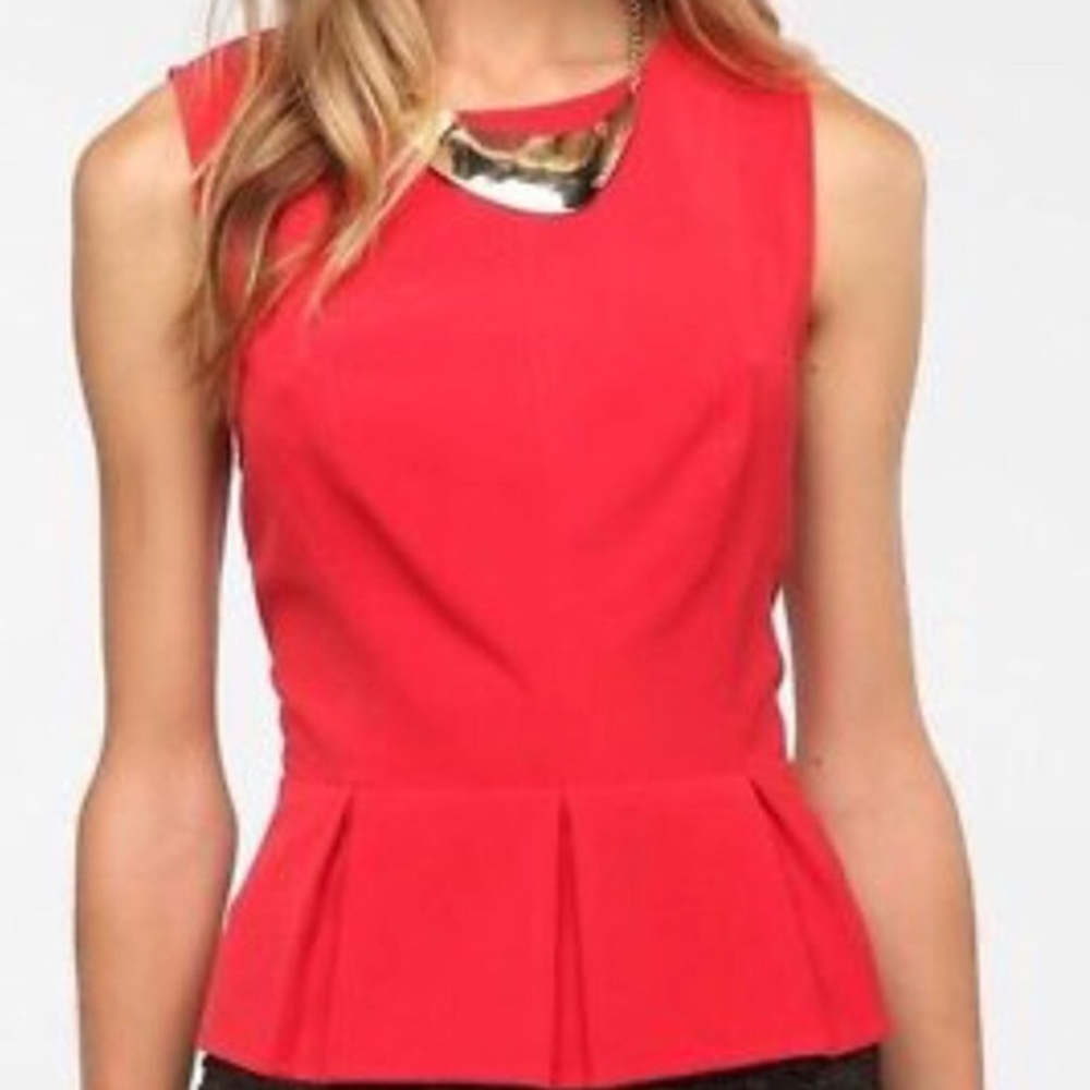 Red peplum blouse
